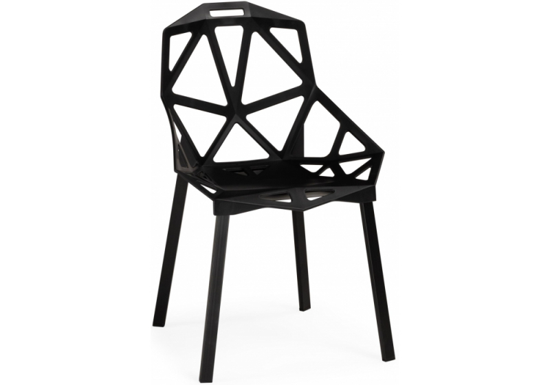 Пластиковый стул One PC-015 черный (55x56x80). 