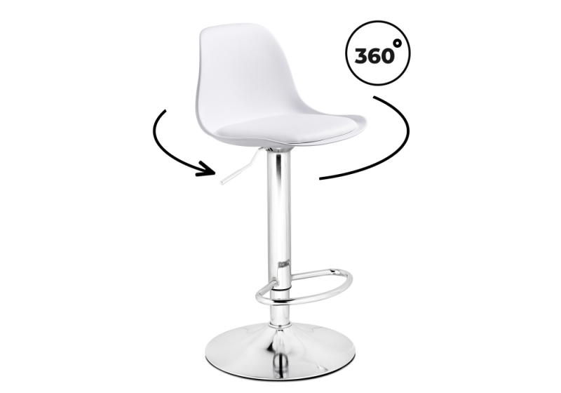 Барный стул Soft white / chrome (38x38x86). 