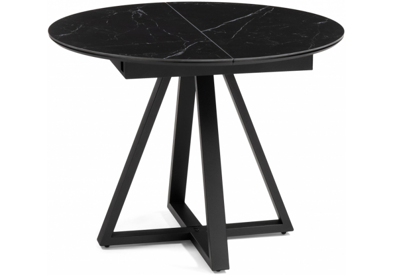 Керамический стол Нельсон 100(140)х100х76 shakespeare black / черный (100x76). 