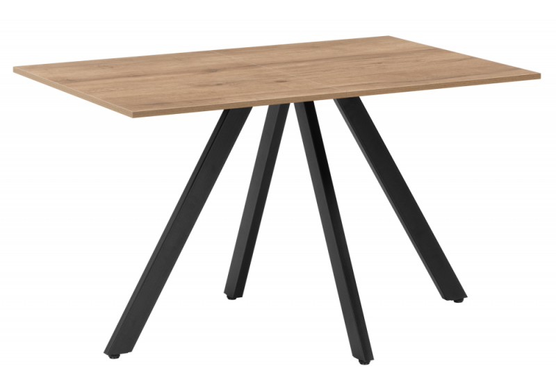 Стол деревянный Райн 116(160)x77 раздвижной дуб табачный / черный (77x77). 